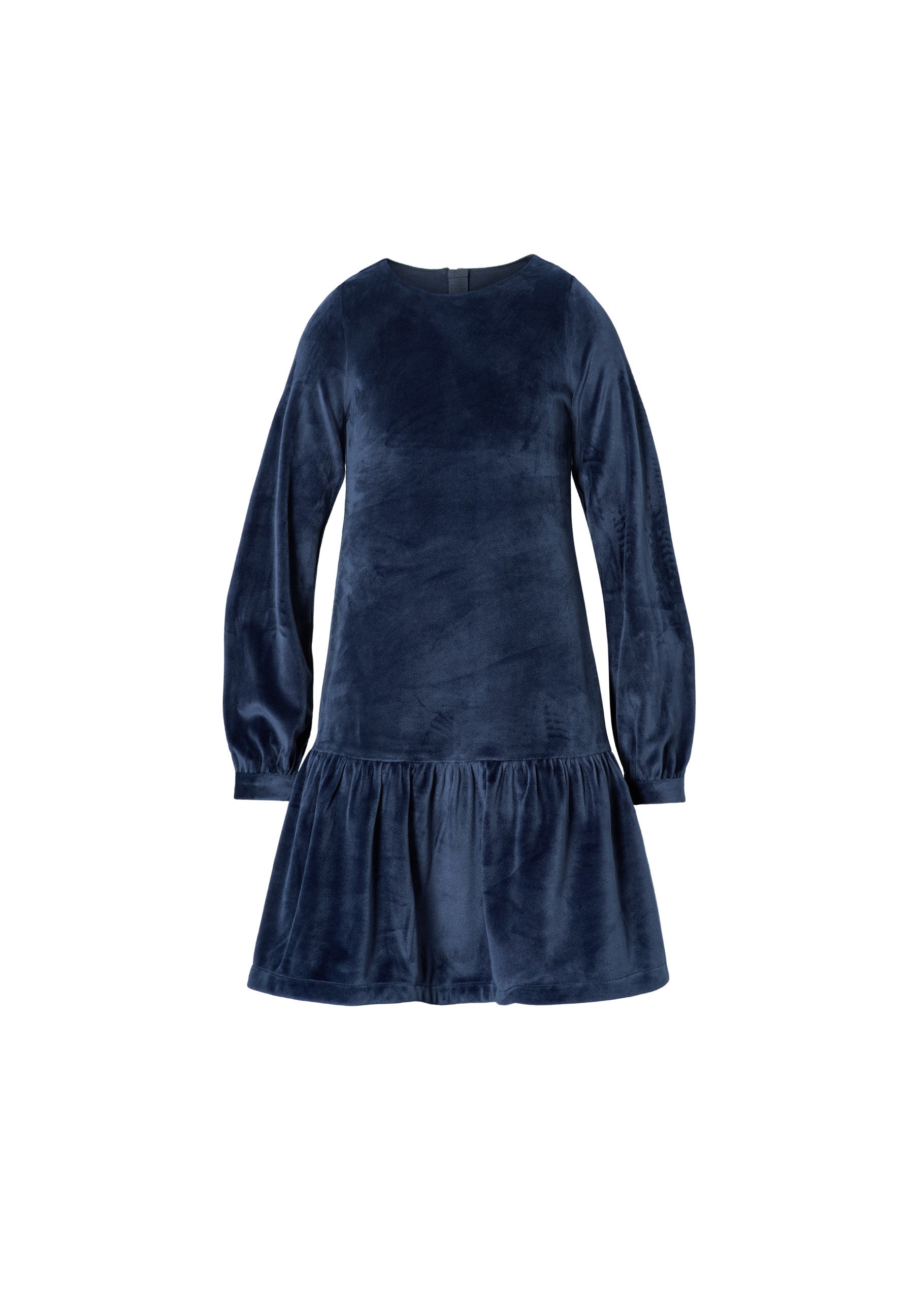 girls blue velvet dress Molo - Dark velour with round neck and voluminous skirt. for girl maxi+dress family photos POSTER GIRL - Women's Size:X-Large US 14/16 UK 18