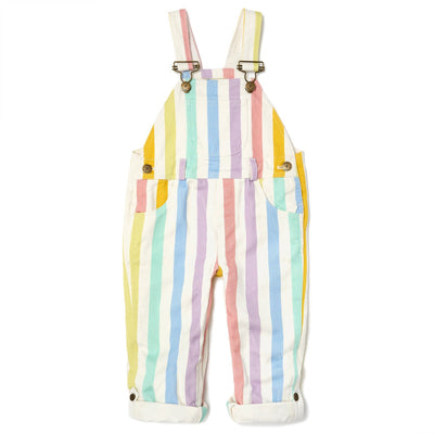 Kids Overalls | Classic Wide stripe Dungarees- Multi-color | Dotty Dungarees