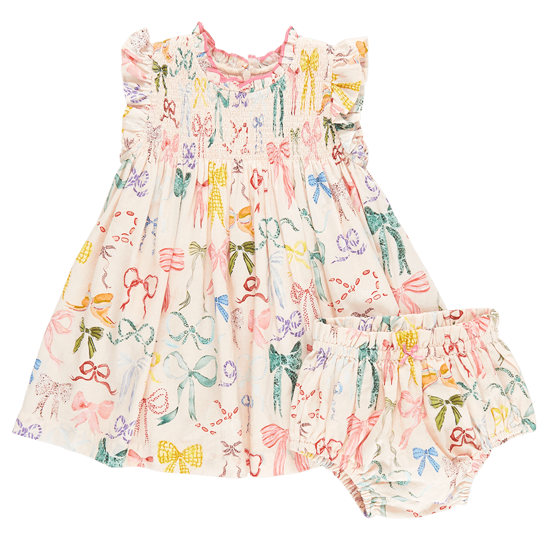 Baby Girls Dress | Watercolor Bows