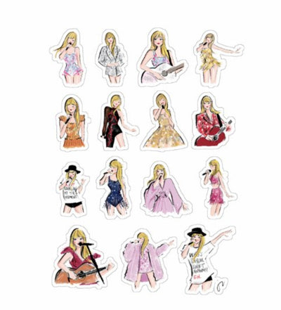 Sticker |Taylor Swift Eras Tour Outfits Sticker Sheet | Jennifer Vallez