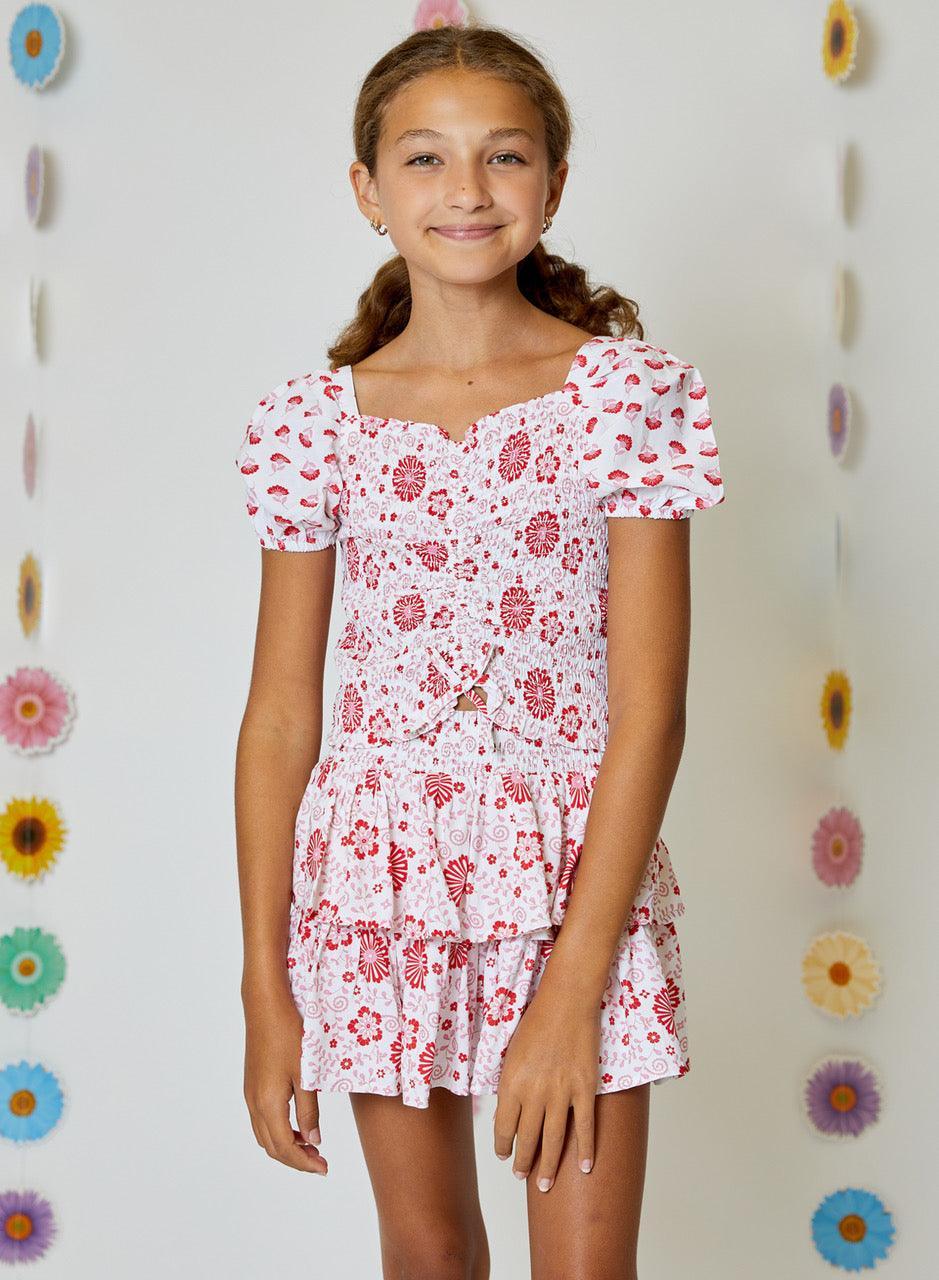 Girls Piece Set Tween Piece Top and Skirt Set Design