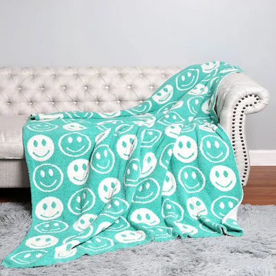 Tween Decor | Happy Face Patterned Throw Blanket - assorted | Fashion City