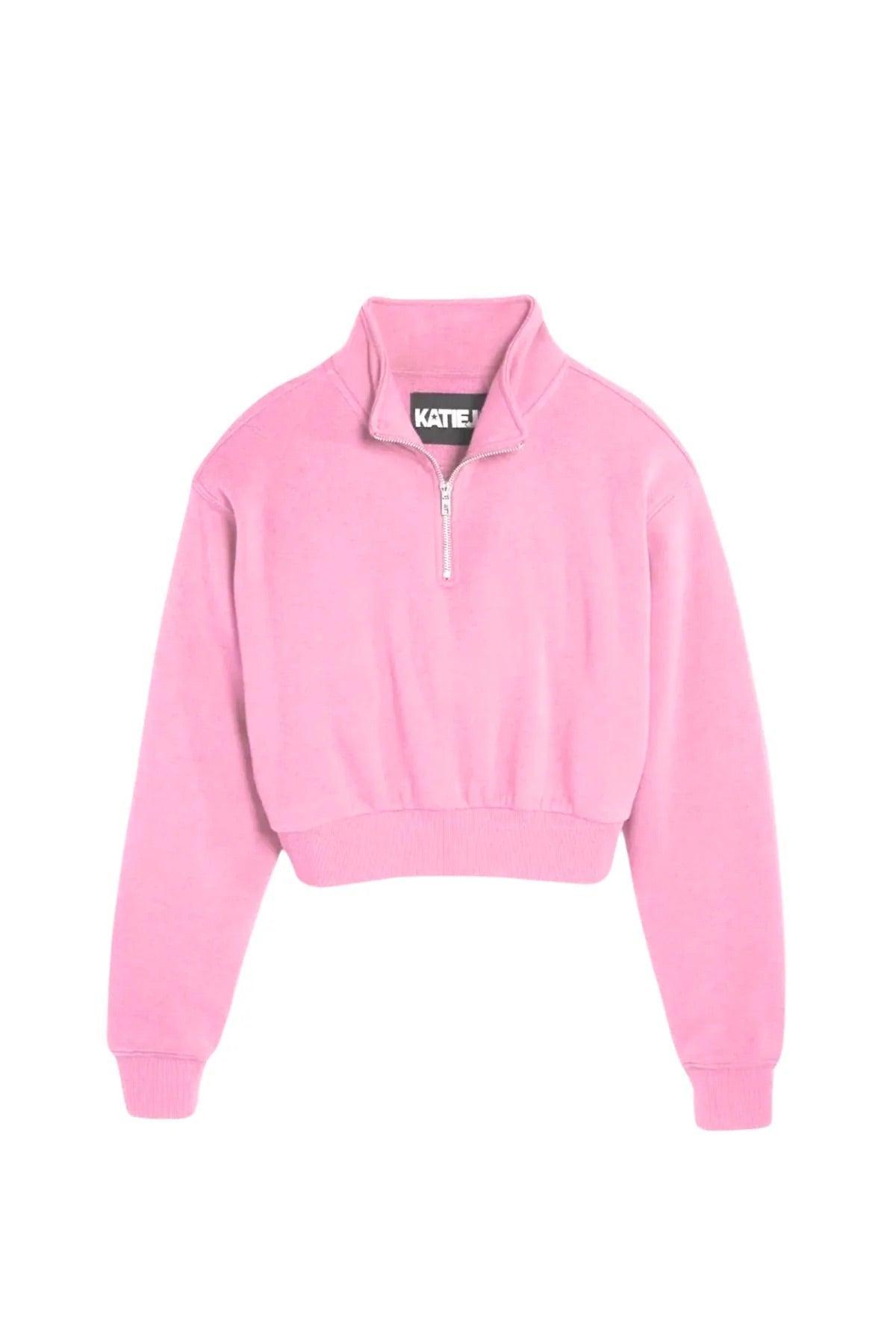 Katie J NYC  Tween Dylan Cropped Zip Hoodie - Dip Dye Tart Raspberry/Limoncello main image 1