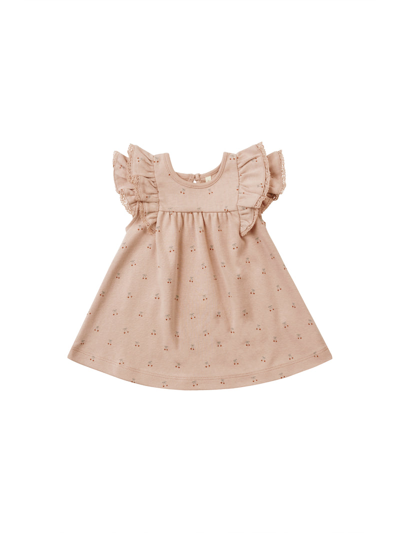 Baby Dress | Cherries Flutter Dress | Quincy Mae