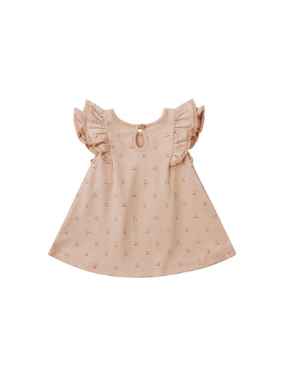 Baby Dress | Cherries Flutter Dress | Quincy Mae