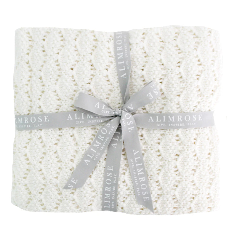 Baby Blanket | Heritage Knit - White | Alimrose