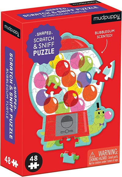 Mini 48 Piece Shaped Scratch & Sniff Puzzle | Bubblegum Turtle |Mudpuppy - The Ridge Kids
