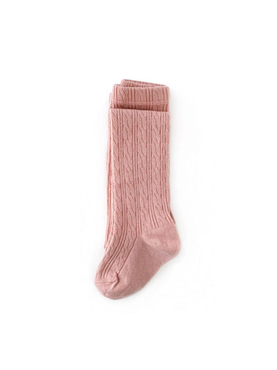 Cable Knit Tights | Blush | Little Stocking Co. - The Ridge Kids