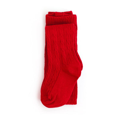 Cable Knit Tights | Bright Red | Little Stocking Co. - The Ridge Kids