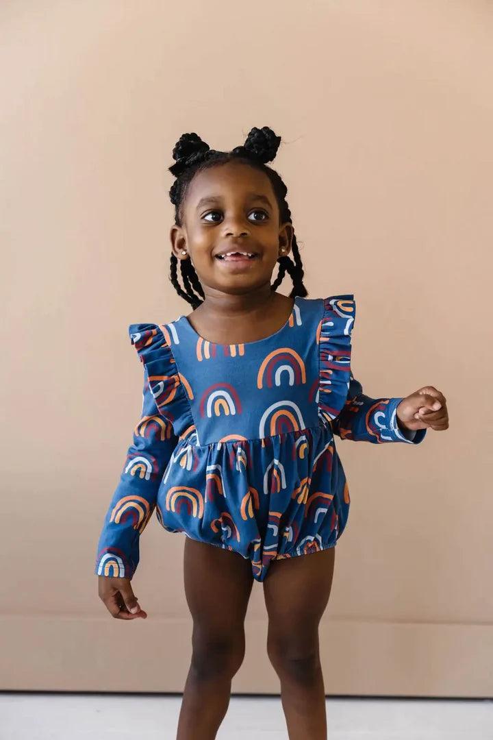 Rainbow romper baby girl 2025