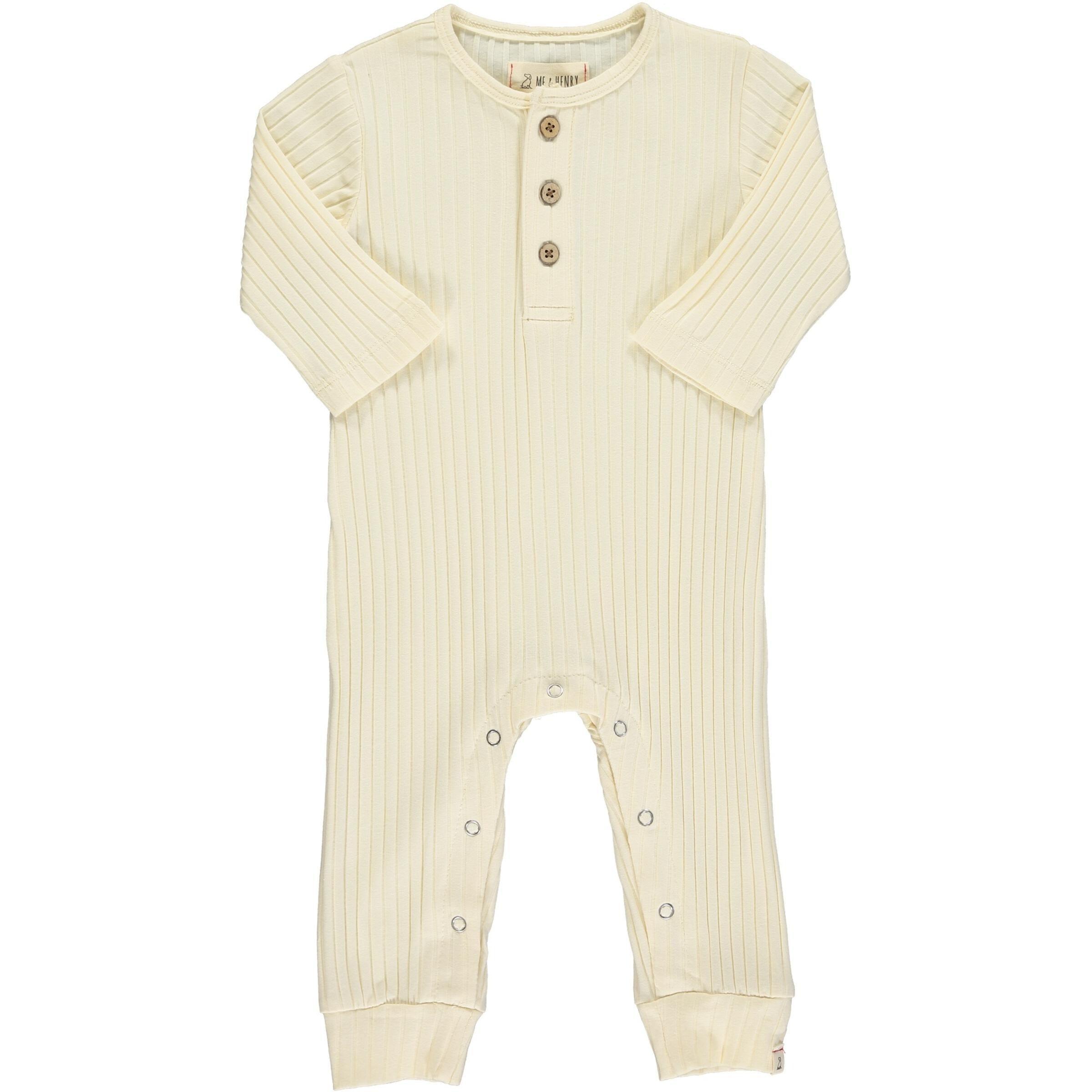 Boys Blue Stripe Rib Knit Romper by Me & Henry main image 1