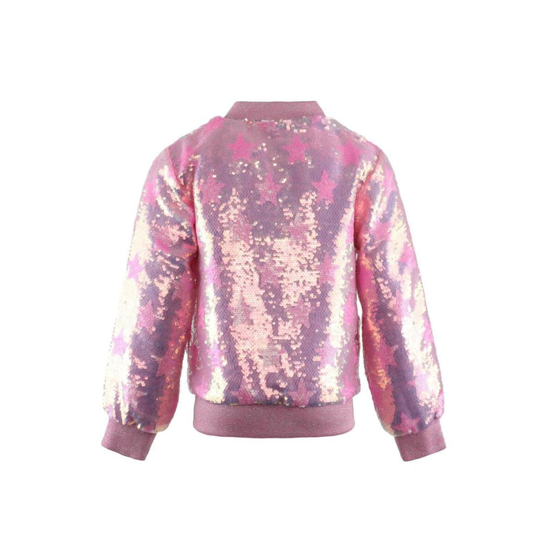 Girls Jackets | Swiftie Sequin Bomber- Pink Star | Lola and the Boys