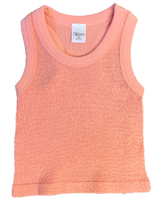 smocked orange tank 