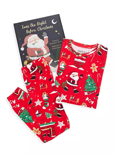 Holiday Pajamas | T'was The Night Before Christmas Pajama and Book Set | Hatley