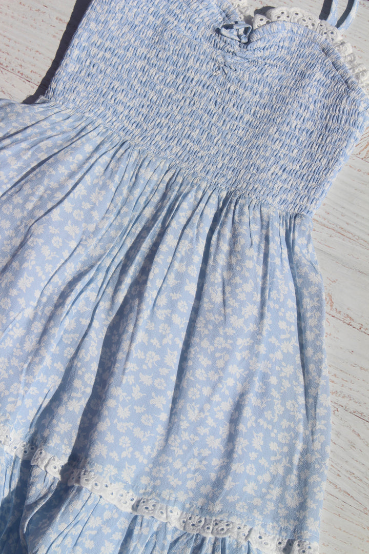 Tween Dresses | Dana Dress- Blue Ditsy Floral | Katie J NYC