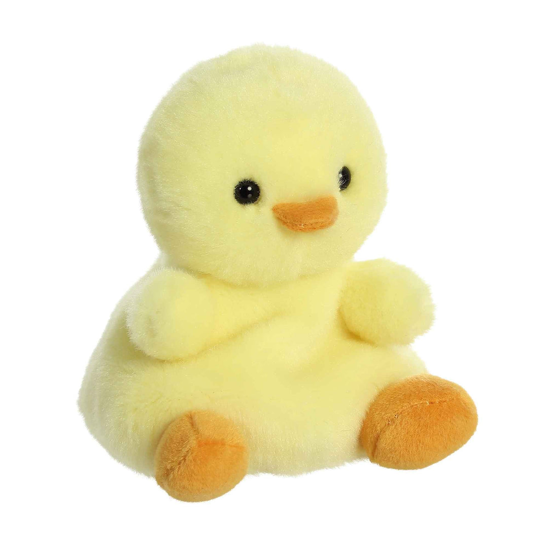 Plush toy duck on a white background