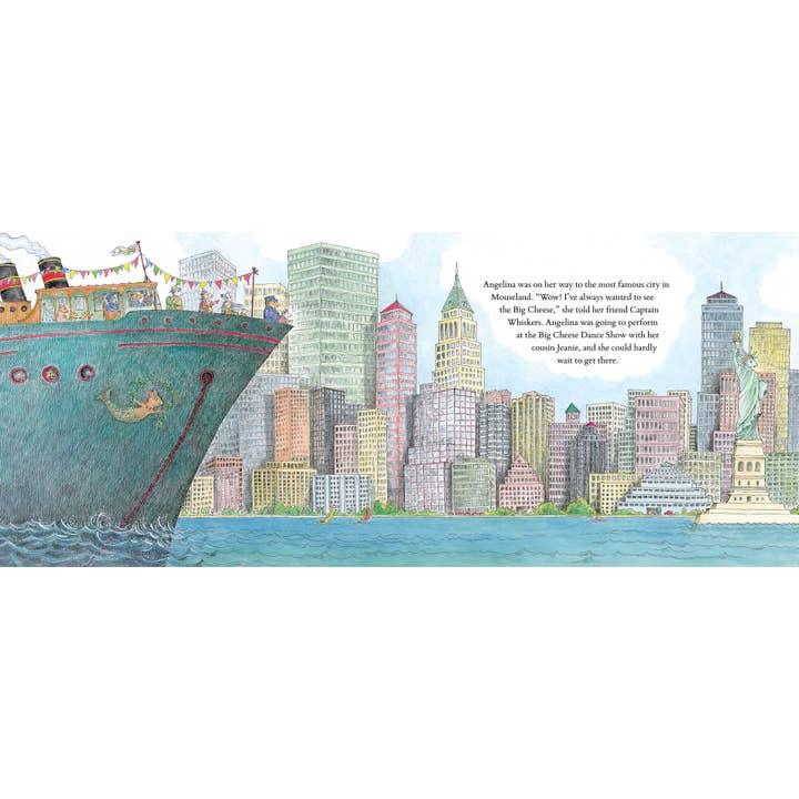 These pages show the boat pulling up to the city for Angelina to arrive at the theater