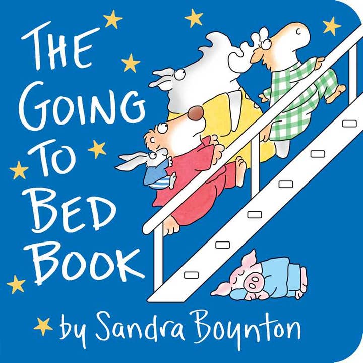 baby board book with fun rhyme about going to bed. the book is called, the going to bed book