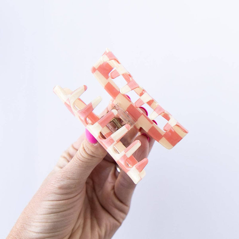 Claw Clip | Checkered - Pink | Modern Piggy