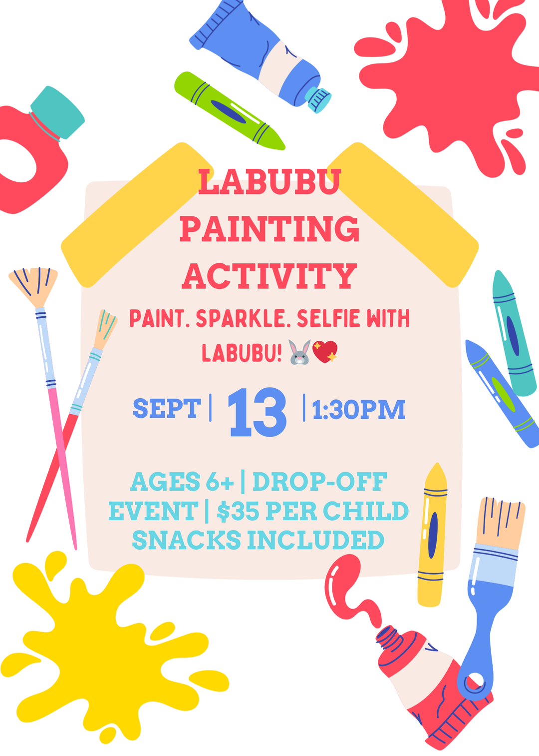 Event | Labubu Canvas Painting Party ✨🎨 | Saturday, Sept 13th