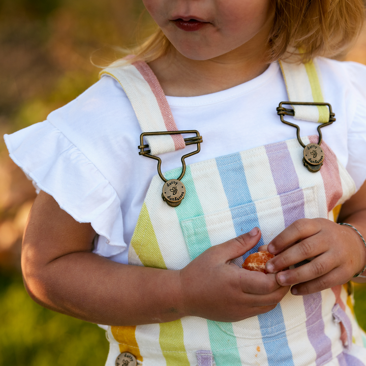 Girls Tops | Eddie Frill Top- White | Dotty Dungarees