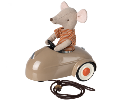 Heirloom Toy | Mouse Car- Brown | Maileg
