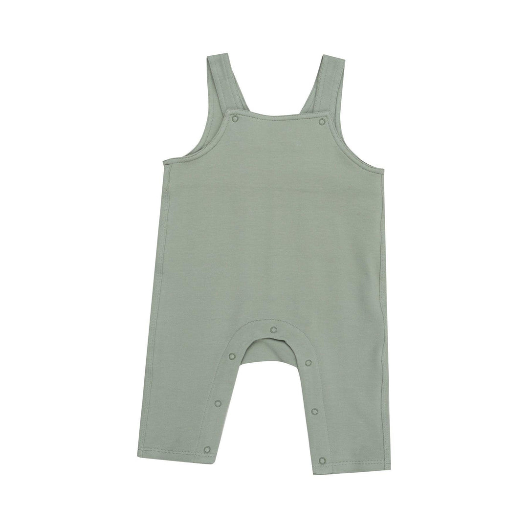 sage green overalls made of french terry