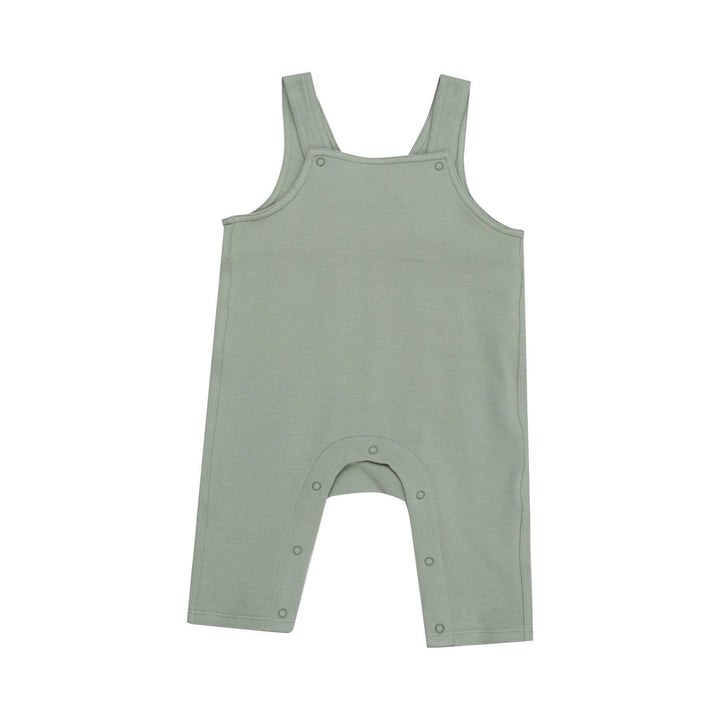 sage green overalls made of french terry