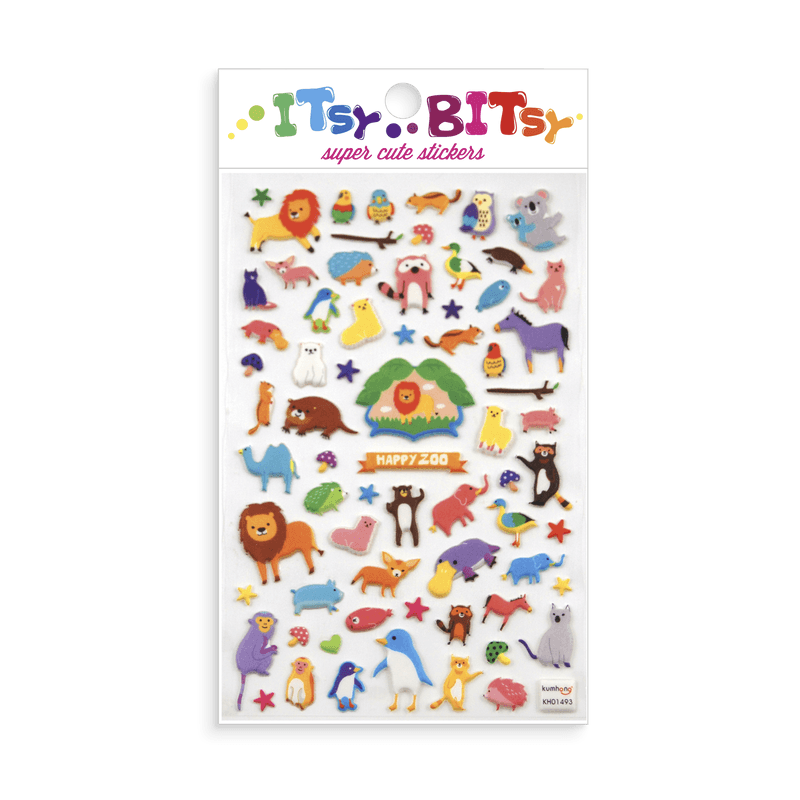 Creative Stationery | Itsy Bitsy Happy Zoo Stickers | Ooly