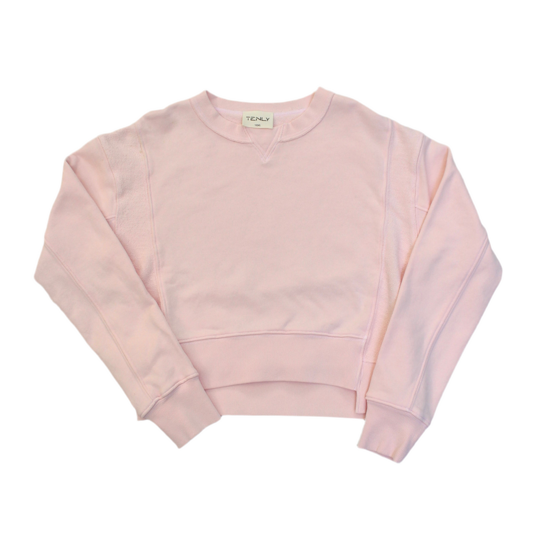 Tween Sweater | Cropped Reverse Sweatshirt - Pink Moscato | Tenly