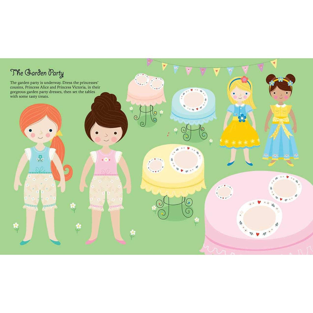this picture shows dolls the book is prompting you to dress with the stickers provided. 