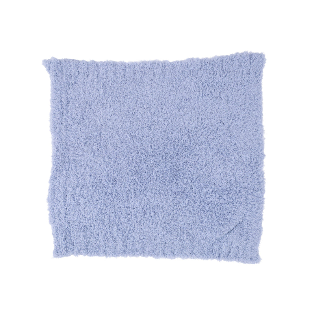 small chenille blanket in dusty blue color 