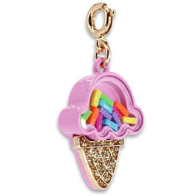 Charms |Gold Ice Cream Cone Shaker Charm| Charm It!