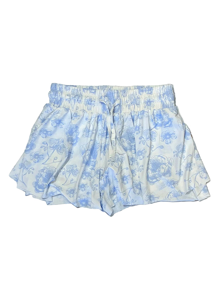 Tween Bottoms  | Beautiful Blue Toile Buttefly Shorts | Iscream