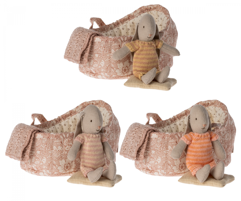 Heirloom Toys | Bunny in a carrycot- Micro Size | Maileg