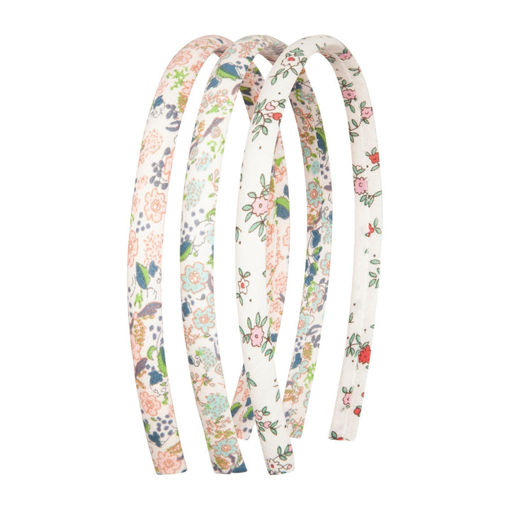 set of 3 thin headbands for little girls. covered in three different liberty fabrics. 
