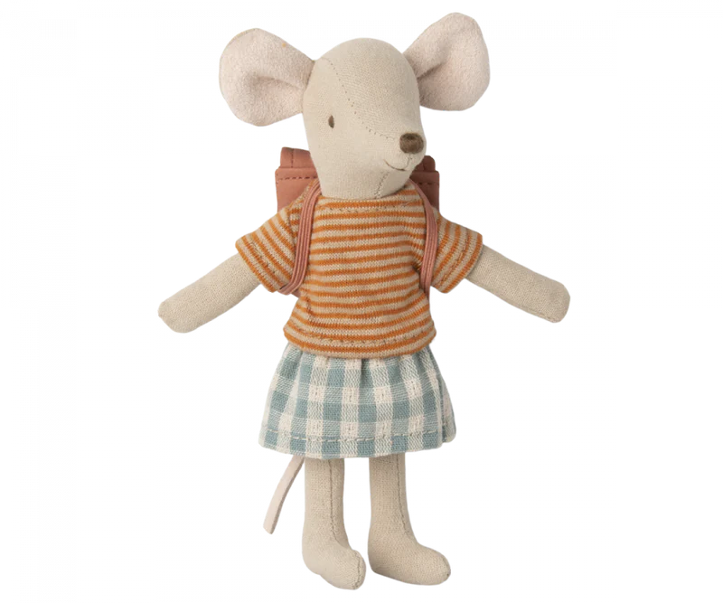 Doll | Tricycle Mouse, Big Sister - Old Rose | Maileg