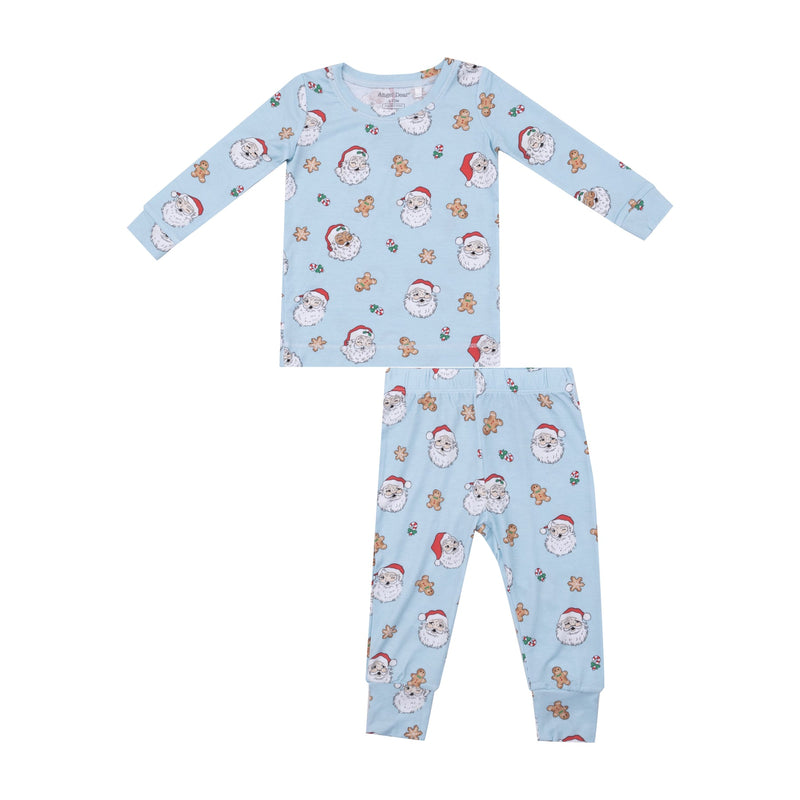 Boys Sets | 2PCS Loungewear: Vintage Santa- Blue | Angel Dear