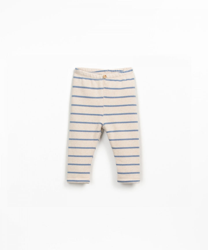 Striped baby leggings on a white background