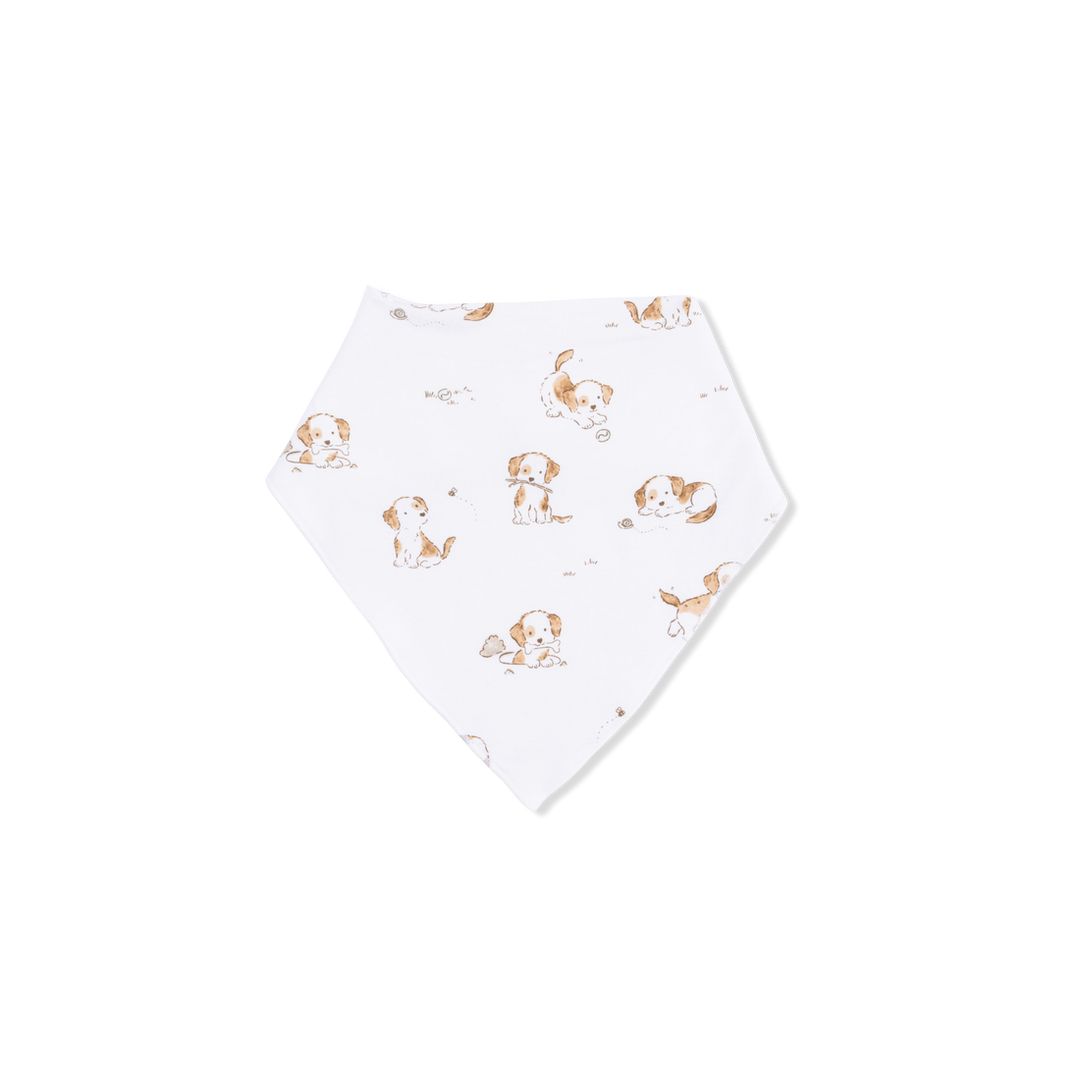 Hexagonal bandana with dog pattern on a white background