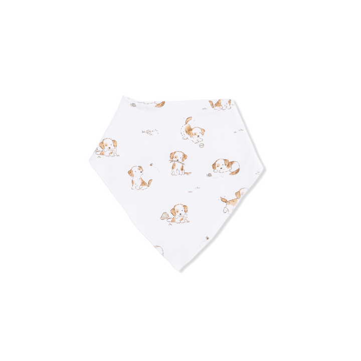 Hexagonal bandana with dog pattern on a white background