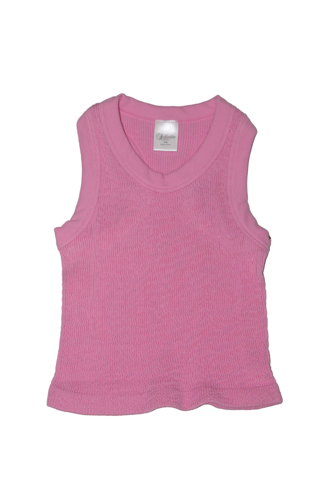 Tween Tops | Smocking Sleeveless Tank - Bubblegum Pink | Suzette Collection