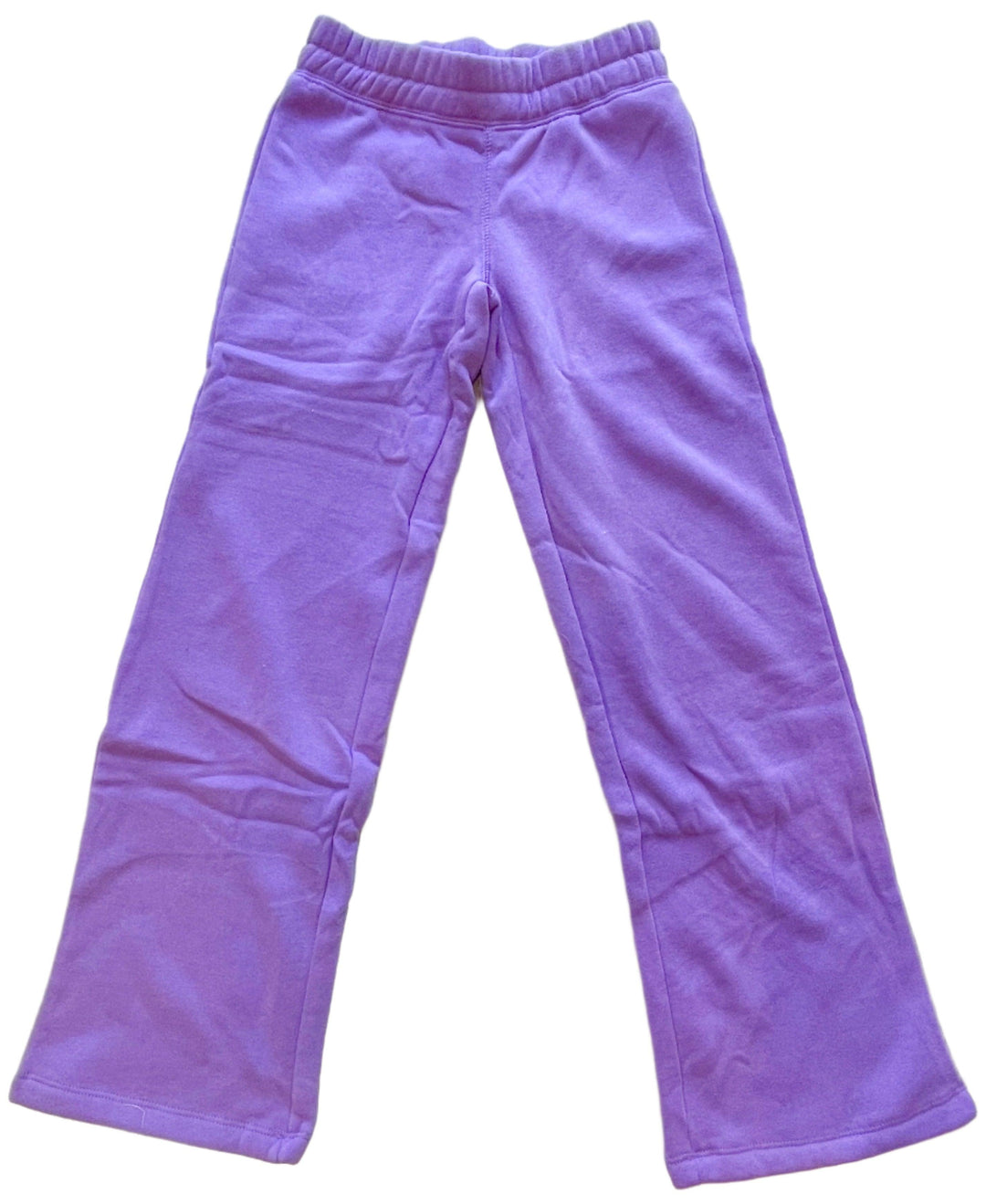 wide leg violet sweatpants with elastic waist. 