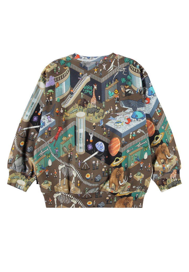 Sweatshirt with a detailed and colorful pattern on a white background