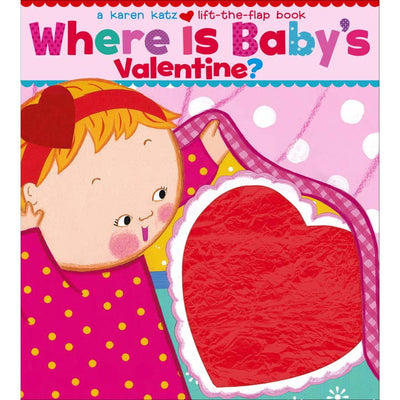 lift the flap book Valentine theme with baby and a red felt heart on the cover. 