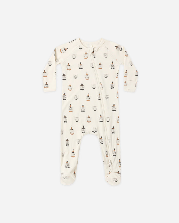 Baby Unisex Footie | Bamboo Zip Footie- Costume Kittens | Quincy Mae