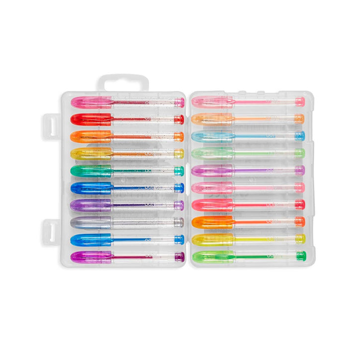the inside of the plastic case that contains all of the pens. shows you all of the different colors and the smaller size of the pen