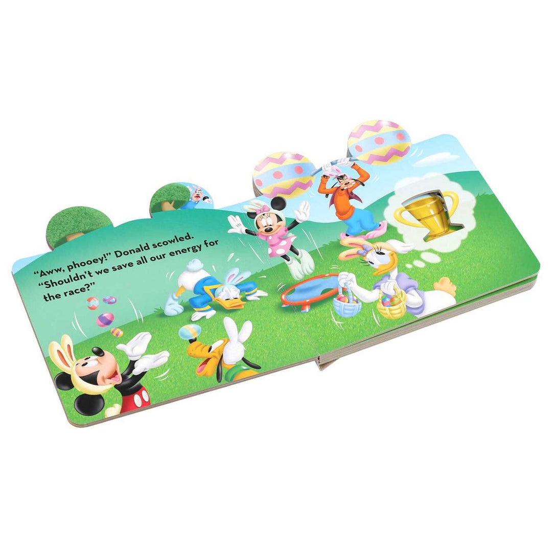 Children's book with cartoon characters on a white background
