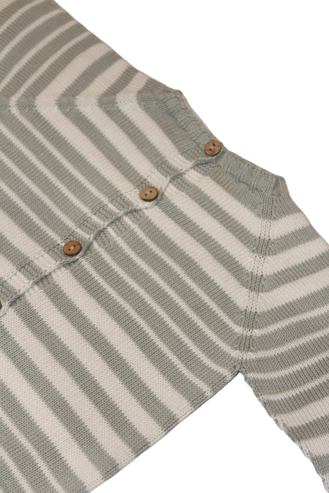 Baby Boy Sweater | Irregular Striped Sweater - Cream/Apple | Li and Me