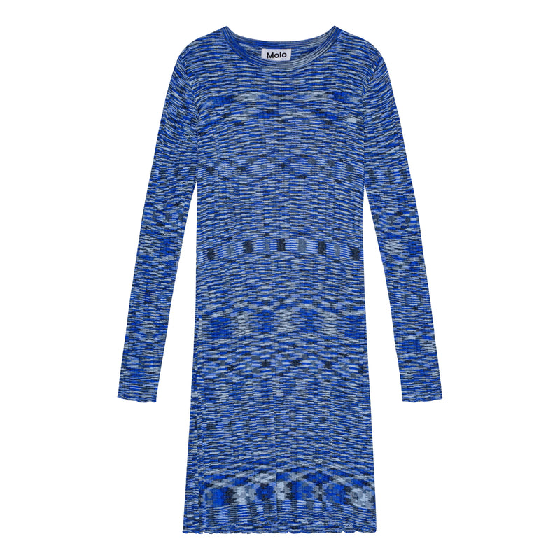 Camille Dress in Blue Mouline Print for Tweens Sizes 7-14